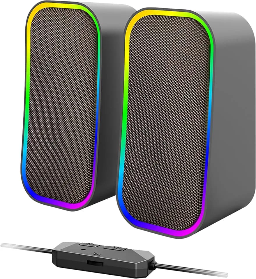 Speedlink Token Gaming PC Lautsprecher Bluetooth - RGB Gaming Lautsprecher, 3,5mm AUX Klinke oder Bluetooth Verbindung, 6 Beleuchtungsmodi, 12W, schwarz
