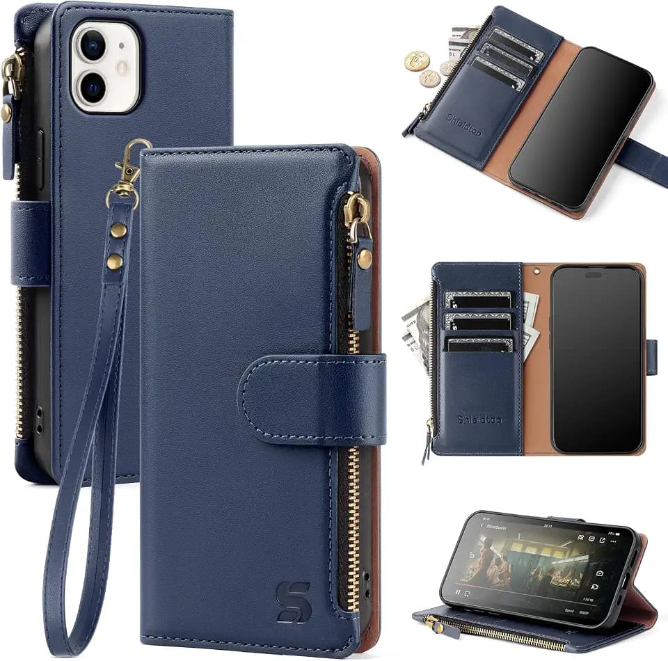 Shieldtop for iPhone 11 Pro Wallet Case with Card Holder,Blue