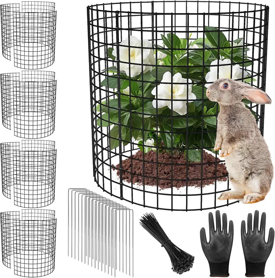 5 Pack Plant Protectors from Animals, 17x14" Plant Cages for Outdoor Plants