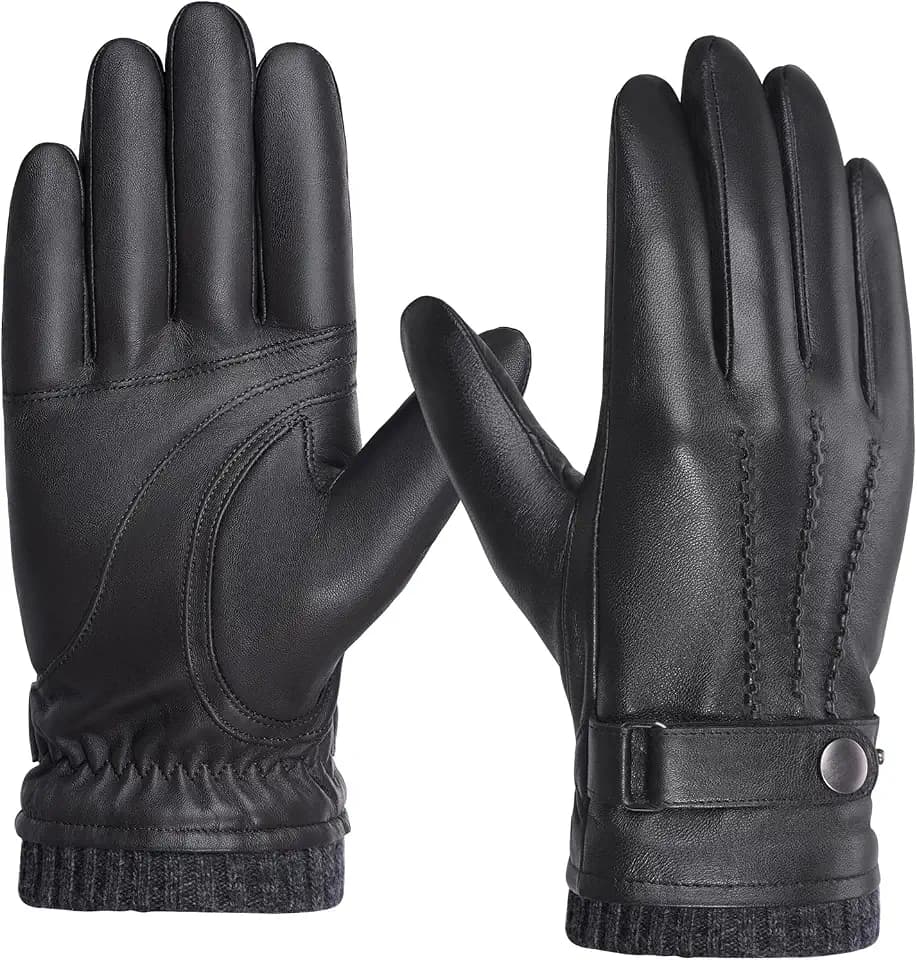 Herren Winter Lederhandschuhe Warme Kaschmirhandschuhe Touchscreen-Funktion