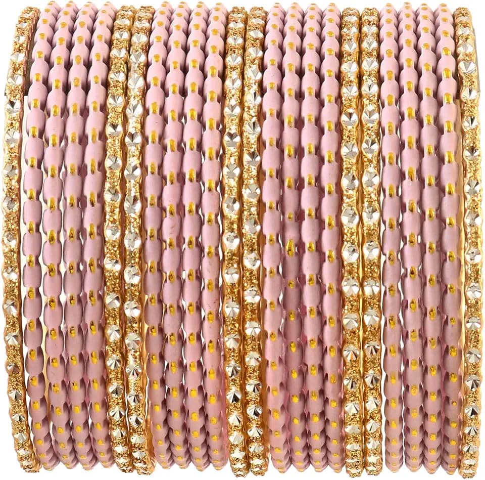 Jewar Mandi Indian Bollywood Bangle Bracelet Set for Women – 24 Piece (2 Dozen) Multicolor Alloy Gold Tone Stacking Jewelry for Weddings, Parties, Festivals & Gifts