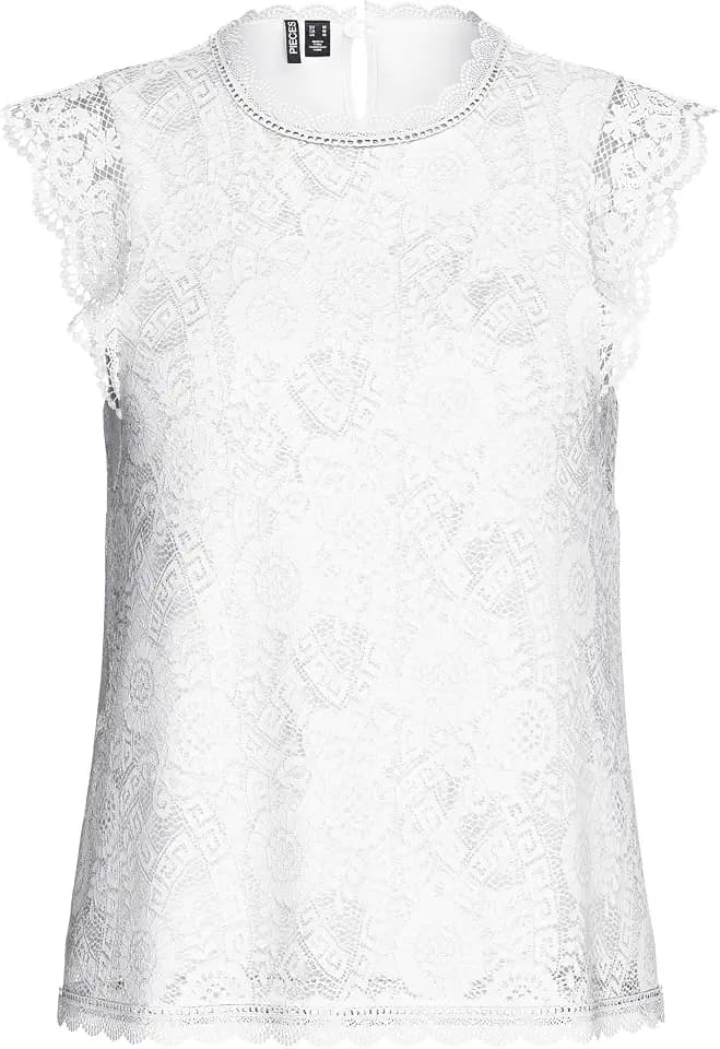 Pieces Damen Pcolline Sl Lace Top WVN Noos Pcolline Sl Lace Top WVN Noos (1er Pack)