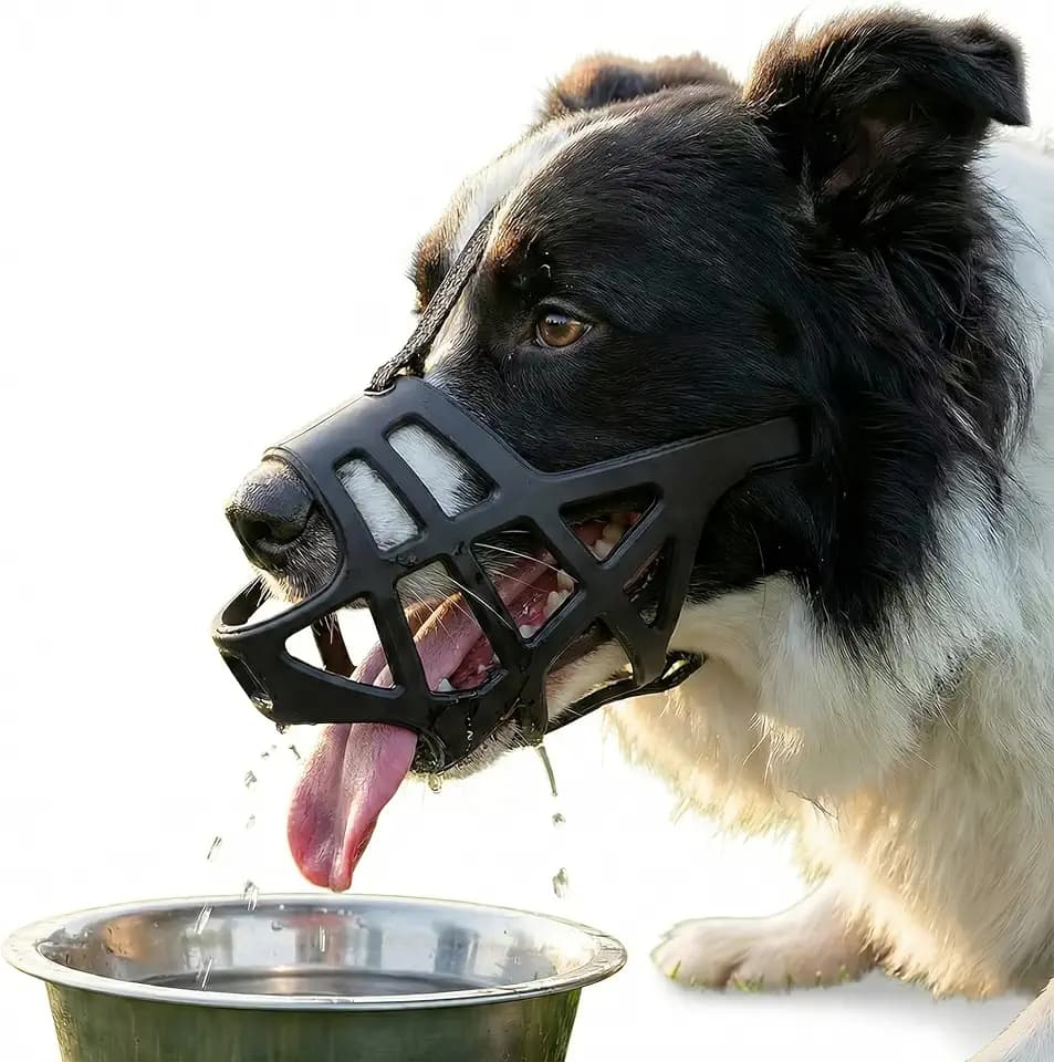 Breathable Basket Dog Muzzle for Extra Large Dogs, Adjustable Reflective Anti-Biting Barking Chewing Muzzle, Soft Durable Pet Muzzle Allows Drinking Panting for 55-88 lbs Extra Large Breed Dogs