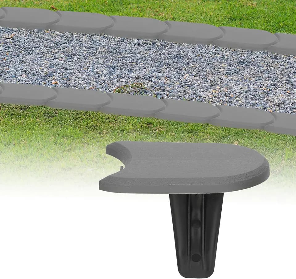 GARDENIX 3.8m Rasenkante Kunststoff 32 Module - Beetumrandung Garten, Beeteinfassung Grau, Beetbegrenzung, Flexible Blumenbeet Umrandung, Beetzaun, Gartenpalisade, Beetkanten für Mähroboter