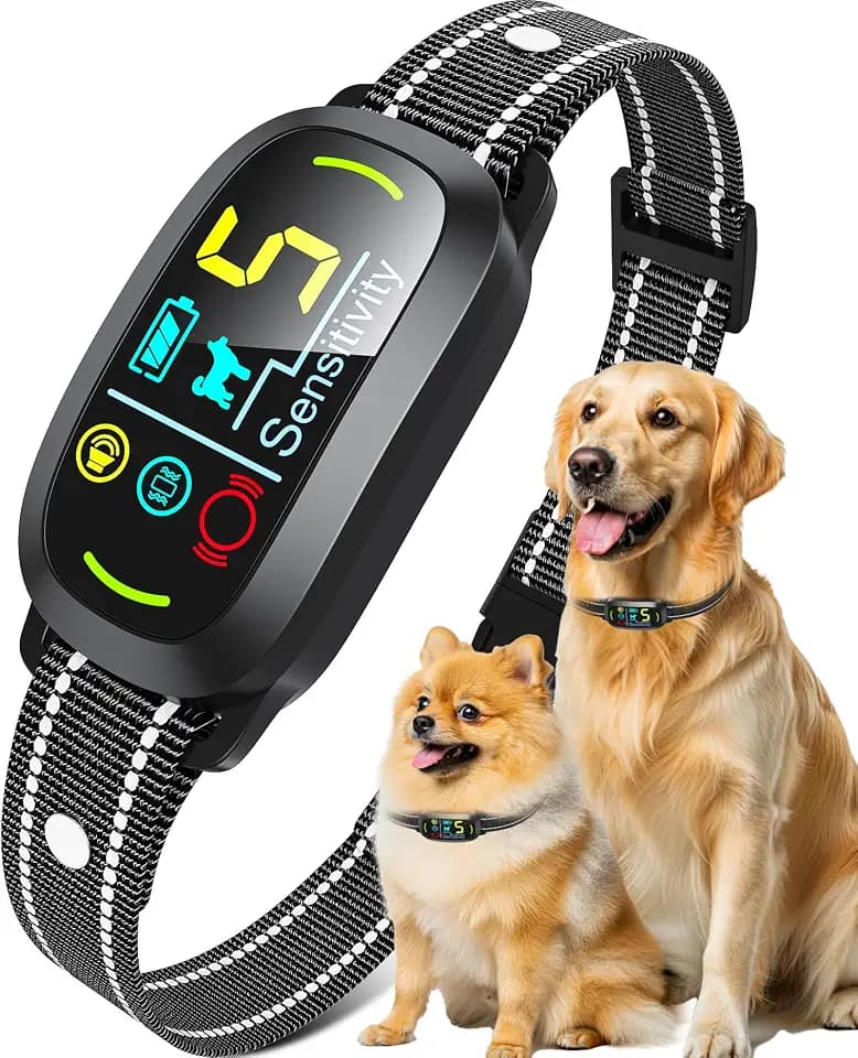 Bark Collar for Small Medium Large Dogs with 5 Training Modes, Black