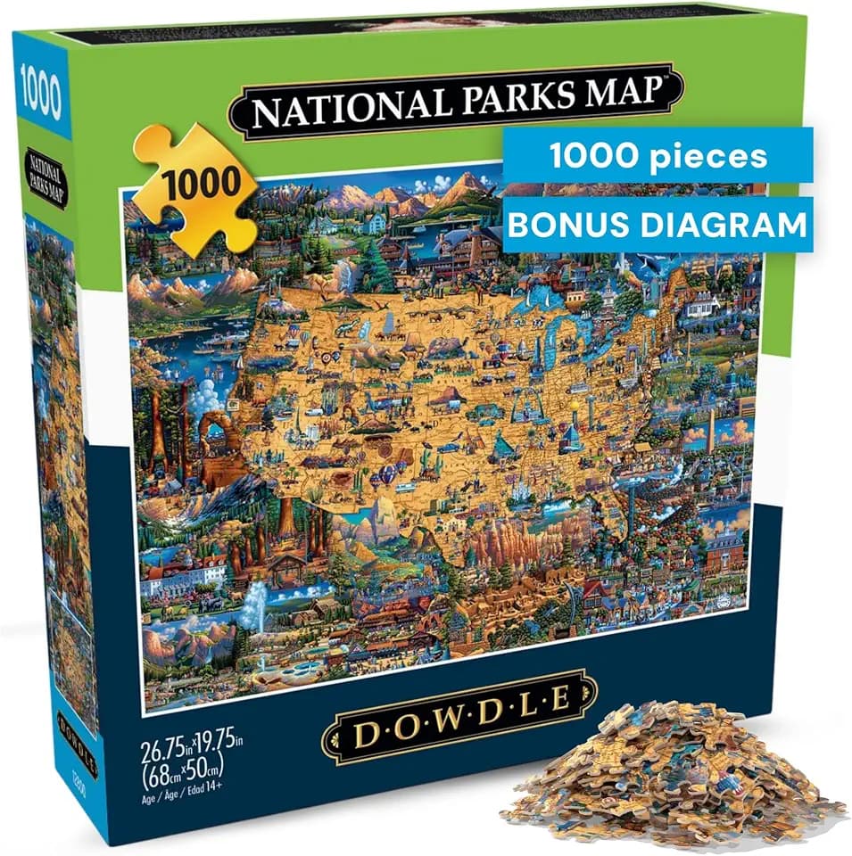 Buffalo Games - Eric Dowdle National Parks Map - 1000 Piece Puzzle