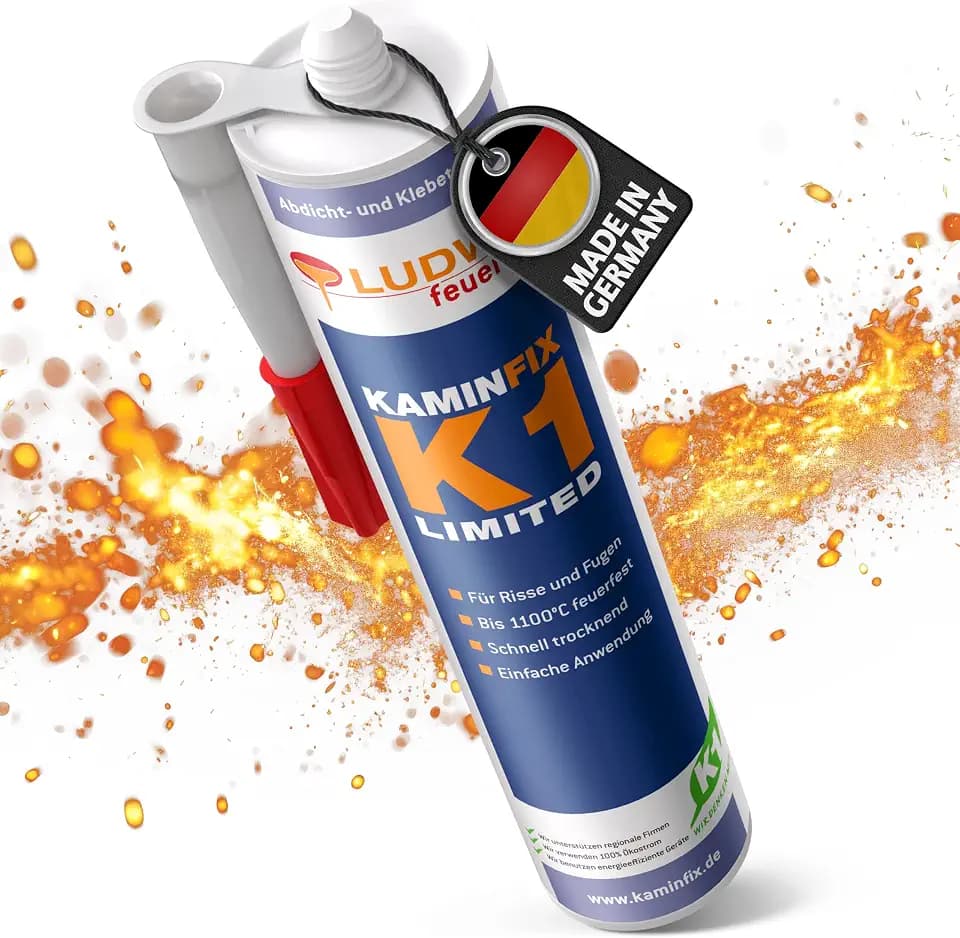 Feuerfester Schamottkleber, Kleber zur Kaminreparatur, Schamottekleber, Ofenkleber, hitzebeständig bis min.1000°C. Klebt auch feuerfeste Bauteile
