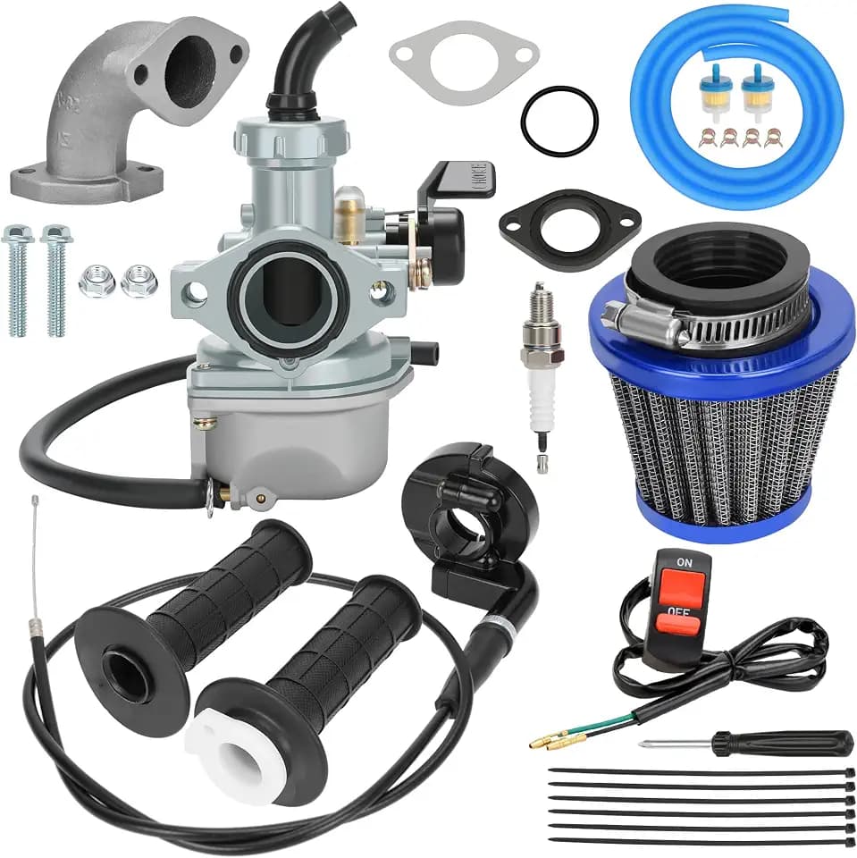 YOXUFA PZ22 Carburetor 22mm Carb Throttle Cable Grip Assembly for SSR Coolster Apollo TaoTao DB14 DB24 110cc 125cc RFZ Hawk Pit Dirt Bike ATV Quad 4 Stroke Chinese Motorsports Parts