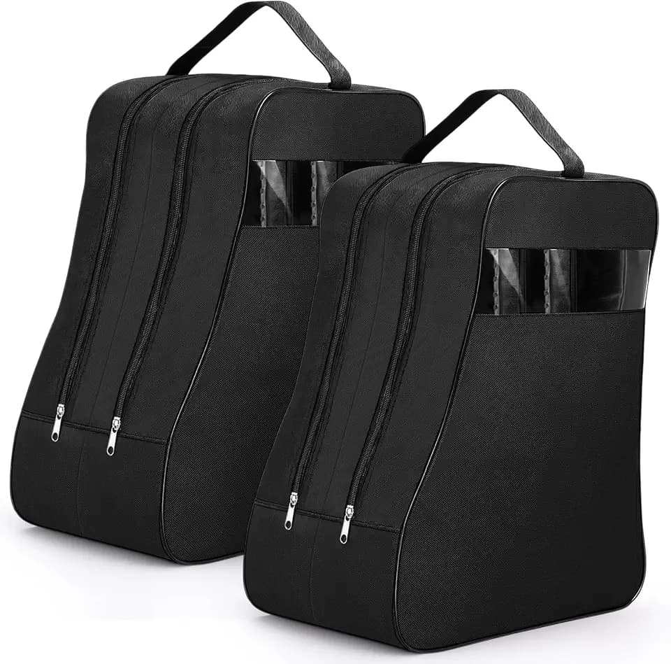 Aliceset 2 Pcs Boot Bags for Cowboy Boots Travel Boot Storage Bag Black
