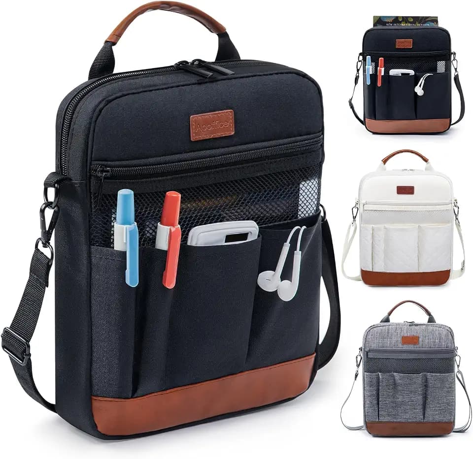 Book Sleeve with Zipper, Book Carrier with Handle & Shoulder Strap