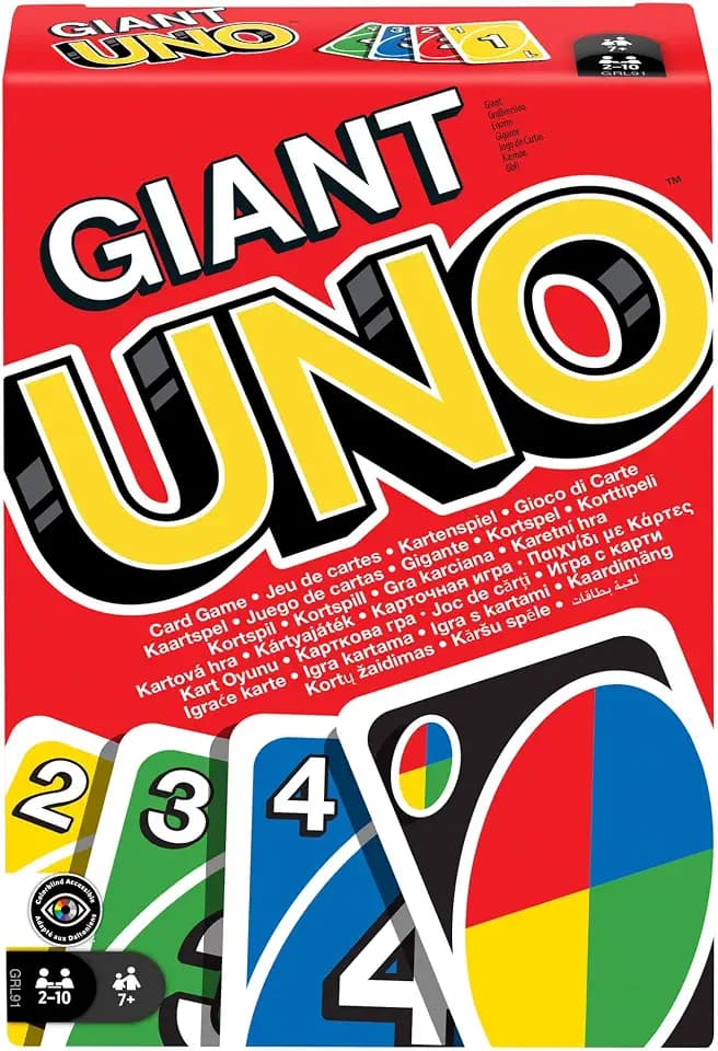 Mattel Games UNO Giant Kartenspiel, ab 7 Jahren, 2–10 Spieler