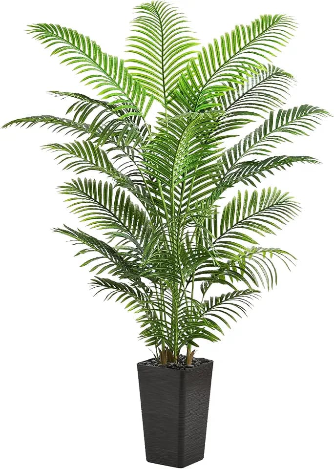Künstliche Areca Palme 180cm, Kunstpflanzen Groß im Schwarz Topf