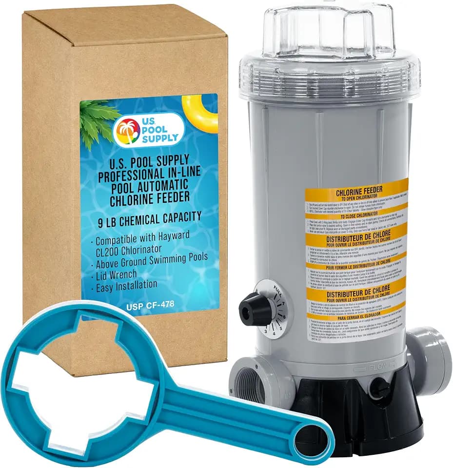 U.S. Pool Supply Professional in-Line Pool Automatic Chlorine Feeder, 9 lb