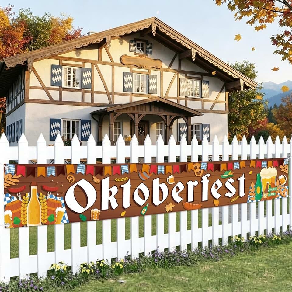 Xietaea Oktoberfest Deko Banner, Bayerische Partybanner 270 x 45 cm