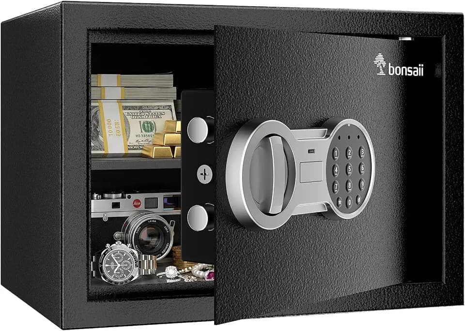 Bonsaii Safe Box with Electronic Keypad for Home Office, 0.6 Cu.Ft