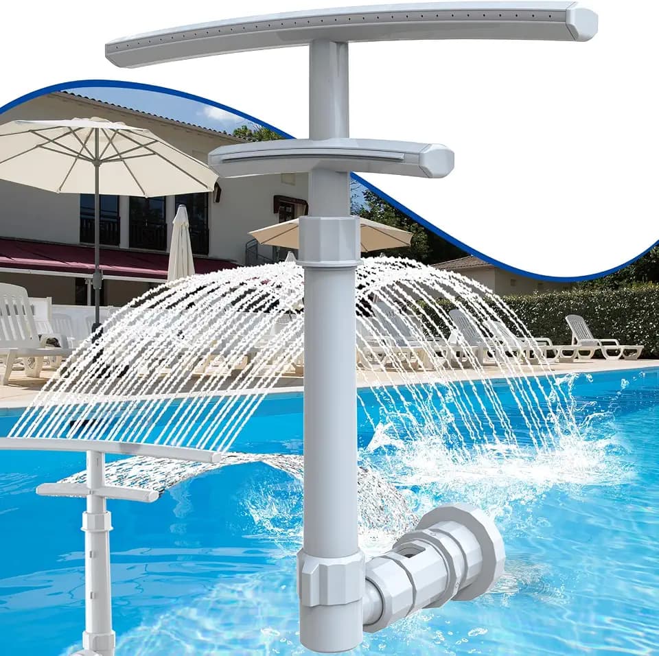 Pool Fountain for Above and Inground Pools, Dual-Layer Spray Pool Waterfall Sprinkler Chiller Aerator, Water Fountain Swimming Pool Accessories (for in-tex & Best-Way & Hay-Ward & Cole-Man)