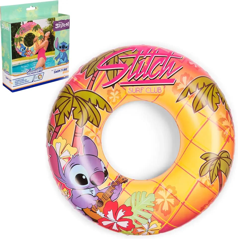 SwimWays Disney Stitch Swim Tube Pool Float for Ages 14+