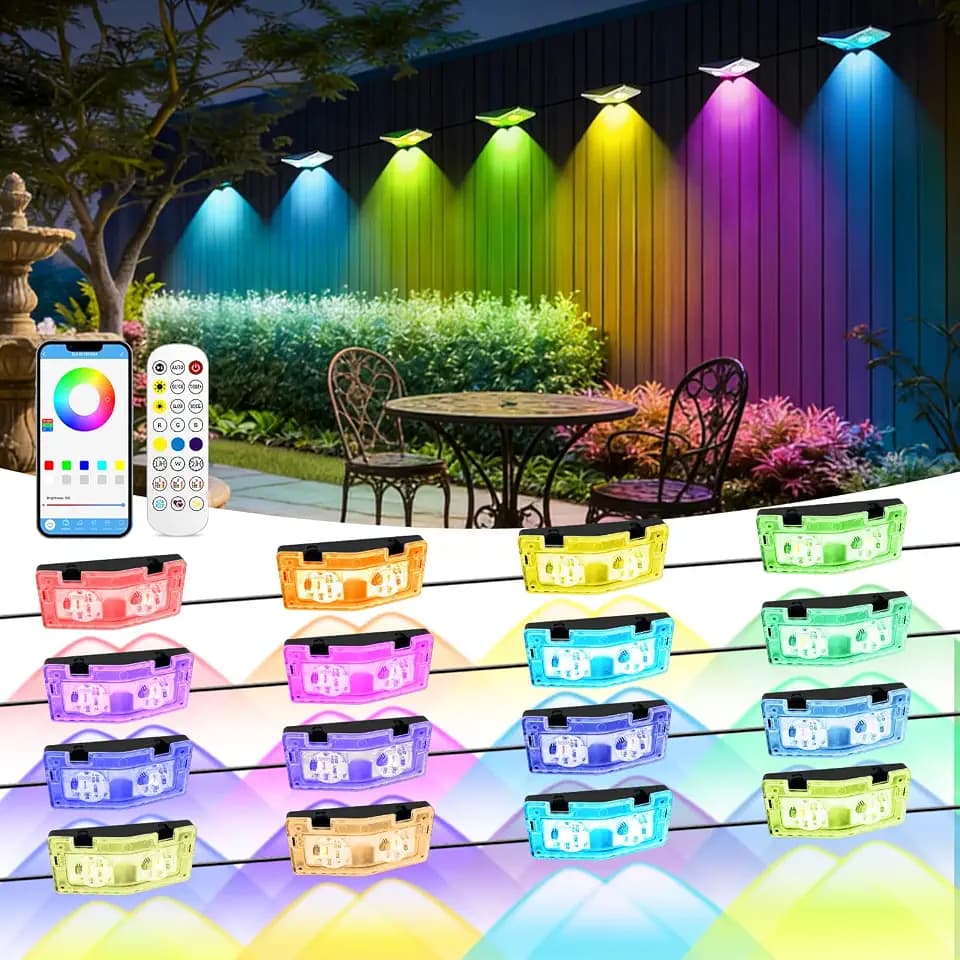 Outdoor Fence Lights Plug in, 100FT RGBIC LED Fence Lights, App & Remote Control, 100 Scene Modes, IP67 Waterproof Outdoor Lights for Backyard, Patio, Deck - Brighter Than Solar Lights