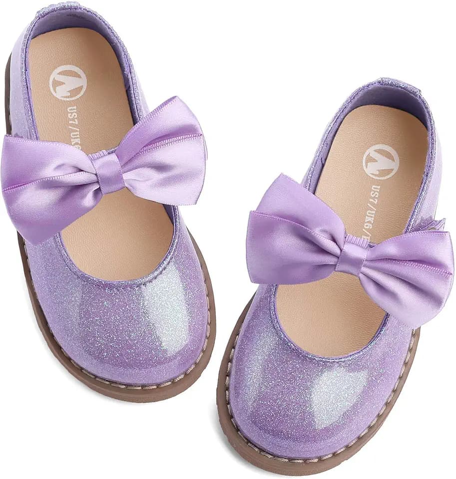 shoeslocker Toddler Girl Dress Shoes Little/Big Girl Mary Jane Shoes Wedding Party Girls Princess Flat Shoe