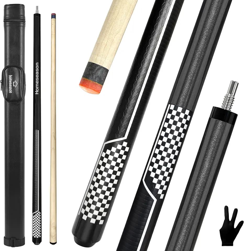 HomeSeason 57" Jump Break Stick 22oz Heavy Hitter Jump Break Pool Cue Stick 13.5mm Tip Canadian Maple Wood Billiard Cue