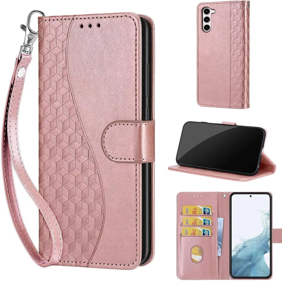 Wallet Case for Samsung Galaxy S23 5G, Rose Gold