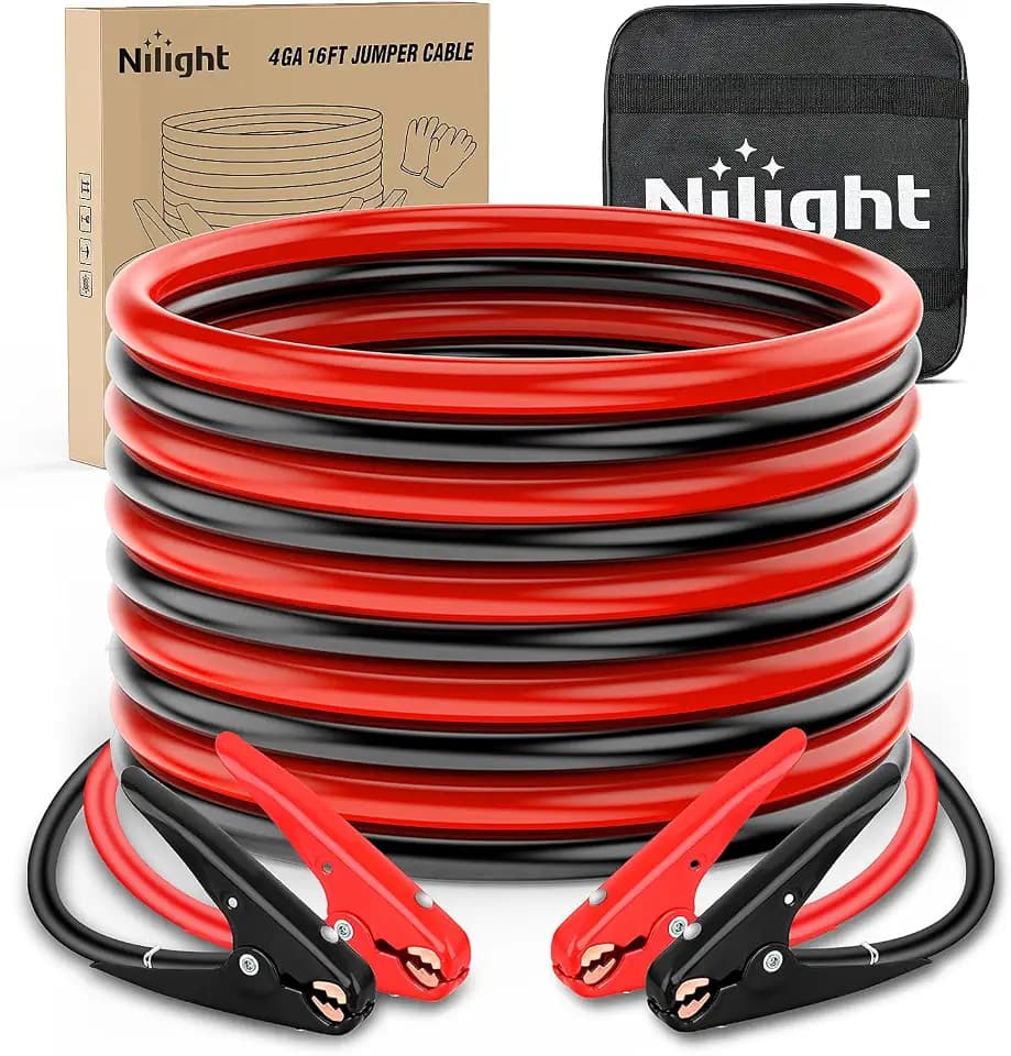 Nilight 4 Gauge 25FT 600A Car Battery Jumper Cables Kit