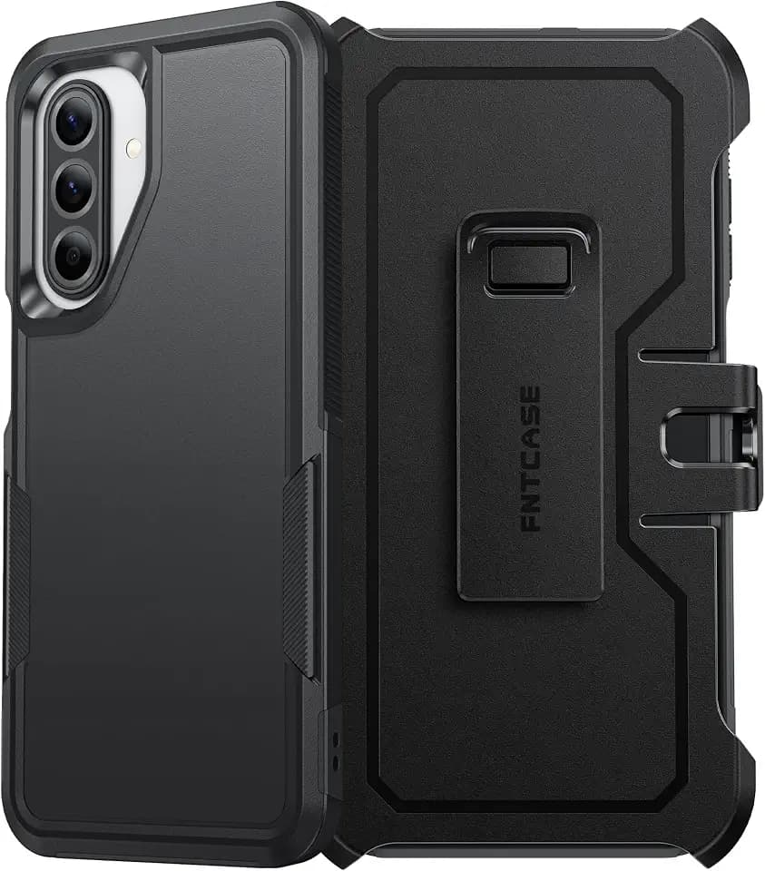 FNTCASE for Samsung Galaxy A17-5G Case: with Belt-Clip Holster Black
