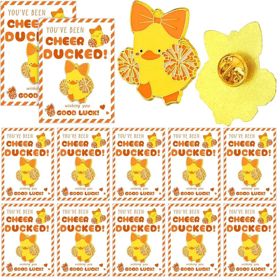 Quelay 24 Pack Cheer Duck Pins Bulk Cheer gifts bulk for Team