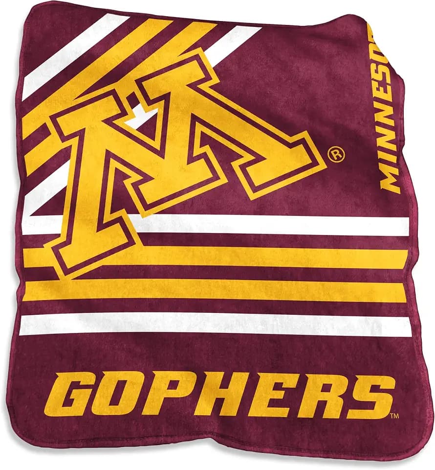 Logo Brands NCAA Raschel Throw Blanket – 50 x 60 Soft Fleece Blanket, Officially Licensed Collegiate Design, Cozy Throw for Tailgating, Game Day, & Home Décor