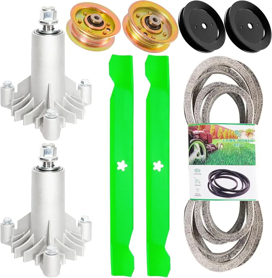 42" Deck Rebuild Kit Fit for Craftsman LT1000 LT2000 DLT3000 DYT4000 Husqvarna Poulan Pro Mower Includes 2 Spindle 130794 2 Blade 127843 2 Idler 153535 2 Idler 173438 173437 1 Belt 21547082