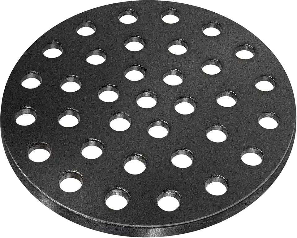 GGC Cast Iron Fire Grate for Kamado Joe Classic, Round High Heat Charcoal Grate for Large Big Green Egg, Replacement Parts for Weber Smokey Joe, 10.5" BBQ Grill Accessories