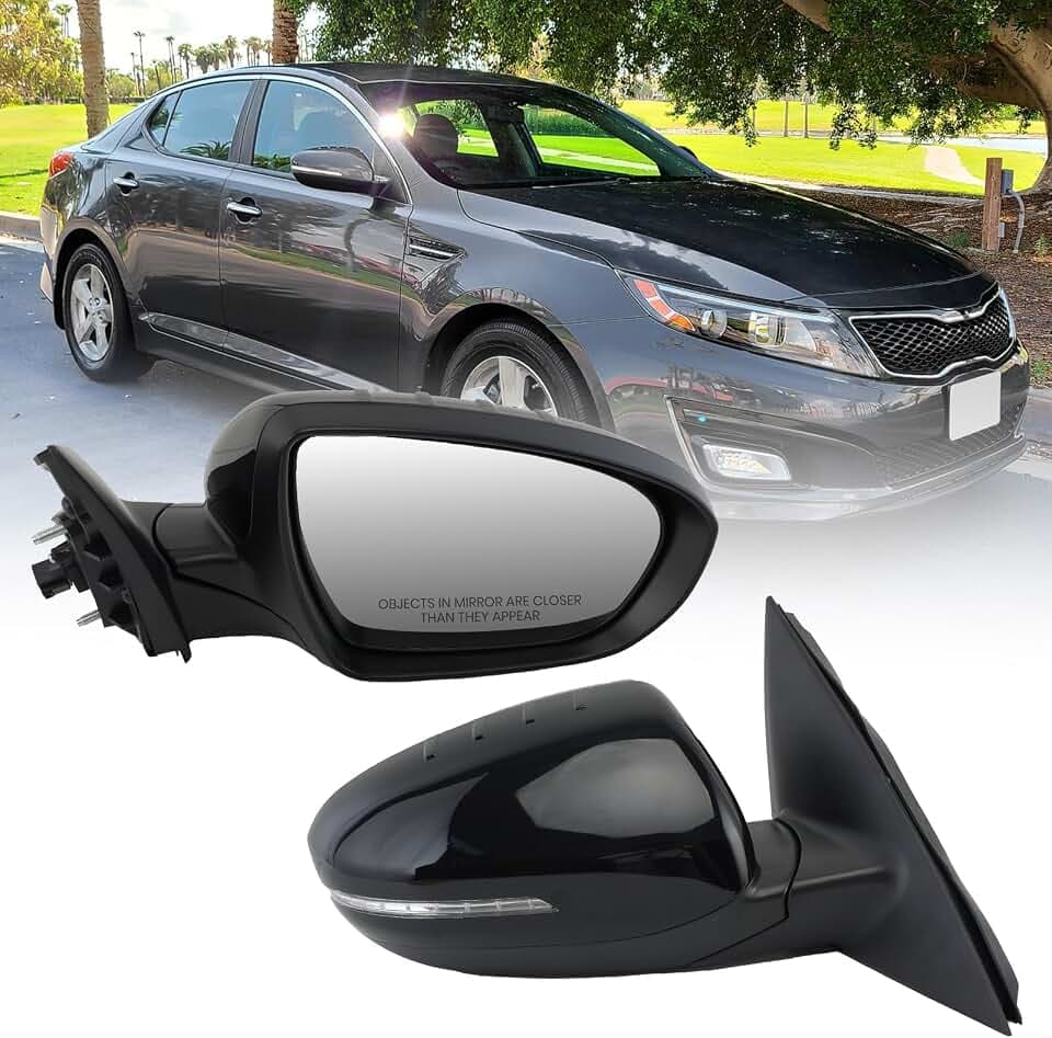 Passenger Side Mirror Compatible with 2014 2015 Kia Optima Black (6 Pins)