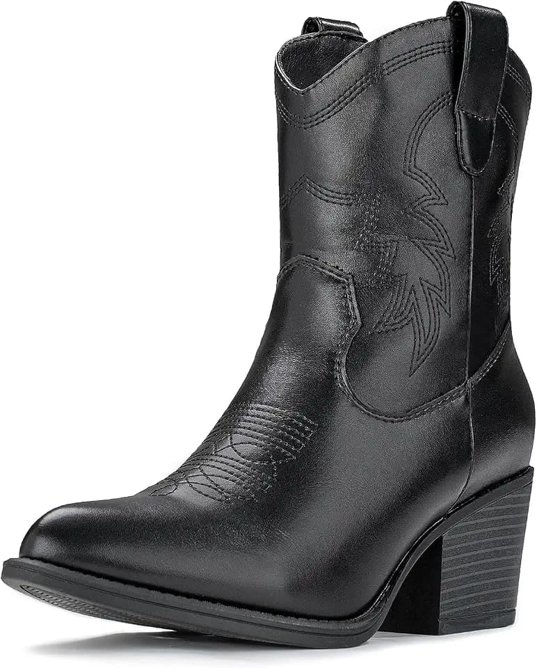 IXU Cowboy Boots for Women Ankle Cowgirl Wide Western Short Booties
