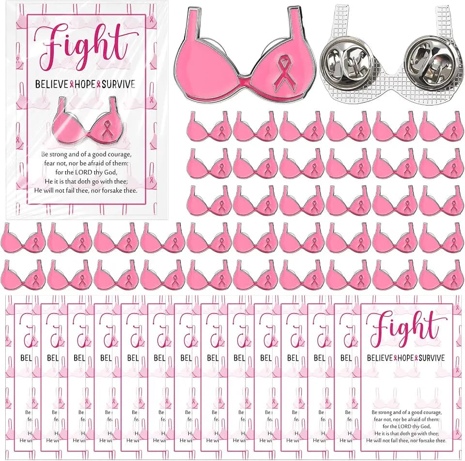 Liliaafar 20/40/60 Pcs Breast Cancer Awareness Pins Accessories 60 Sets