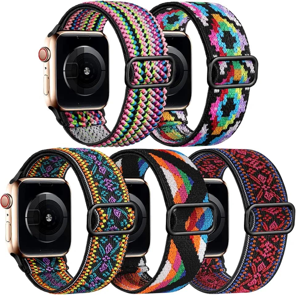 Easuny 5 Pack Stretchy Bands Compatible with Apple Watch Bands for Women