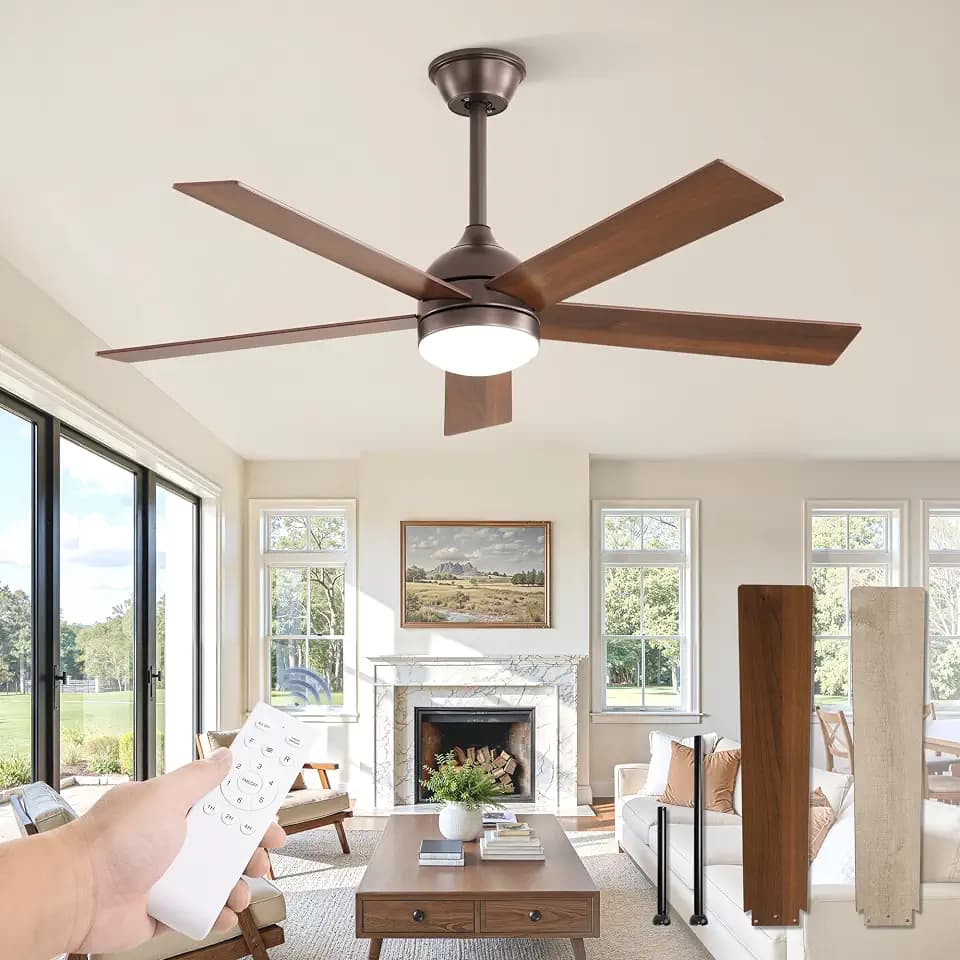 Fanbulous 48 Inch Ceiling Fan with Light and Remote, Brown