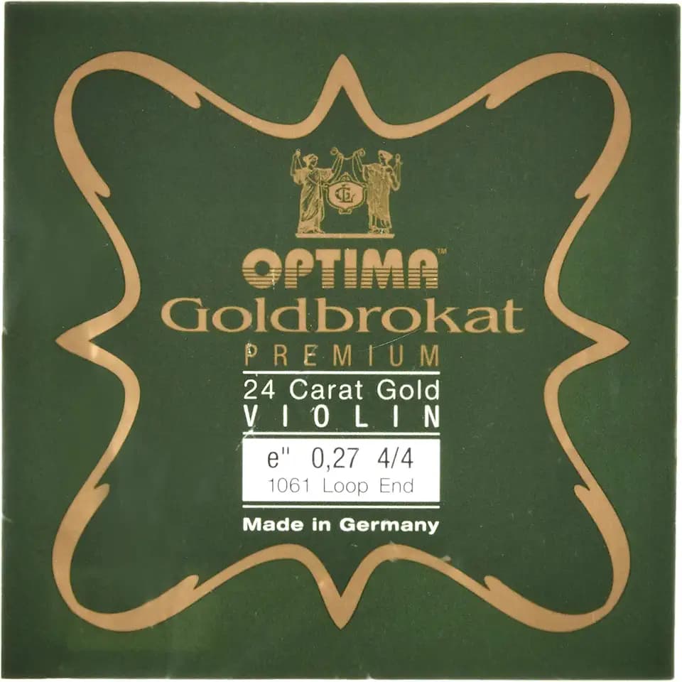 Gold Bro Cut Violin Strings 4/4 E 0.27 mm Loop Premium 24K Gold Plated