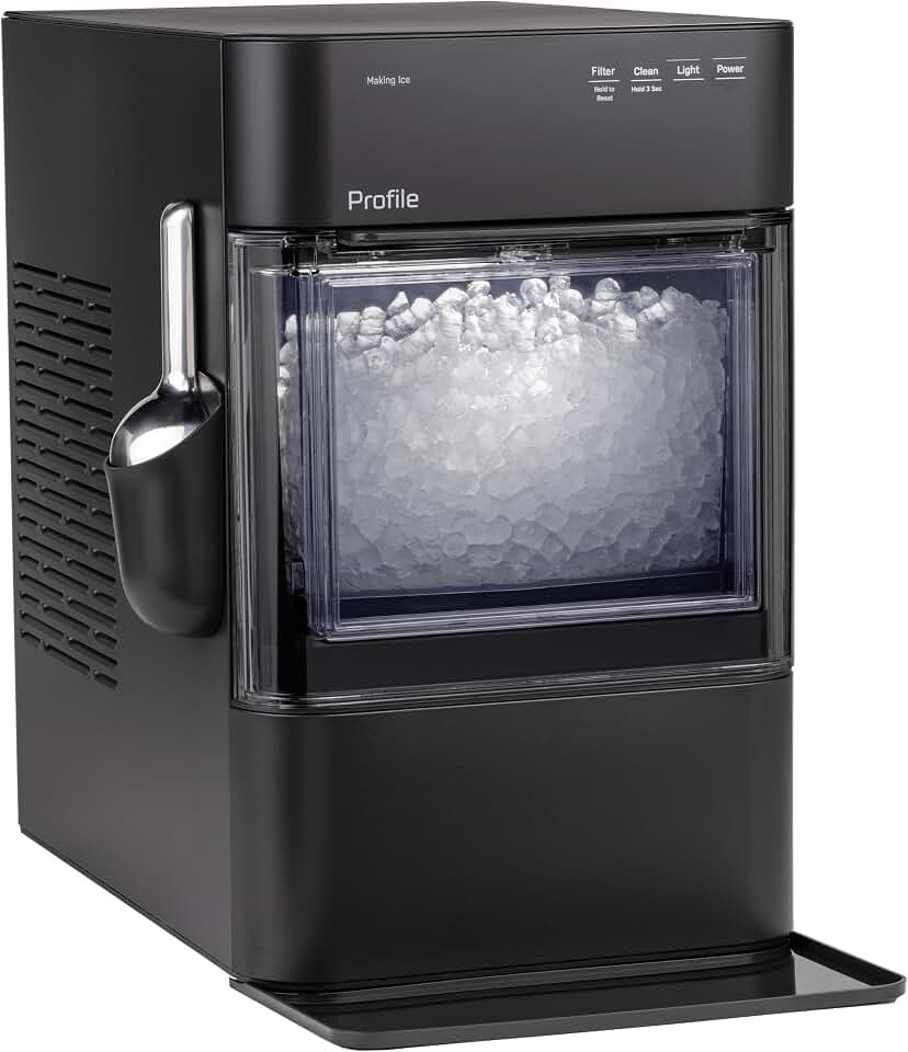 GE Profile Opal 2.0 Ultra Nugget Ice Maker with Scale Inhibiting Filter, Scoop Included, 38 lbs in 24 Hours, Pellet Ice Machine with WiFi & Smart Connected, Black
