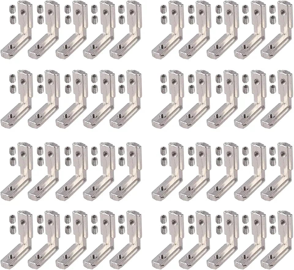 40 Stück Inneneckverbinder Aluprofil T-Nut EU-2020 M5x Nut6 90° L-Form