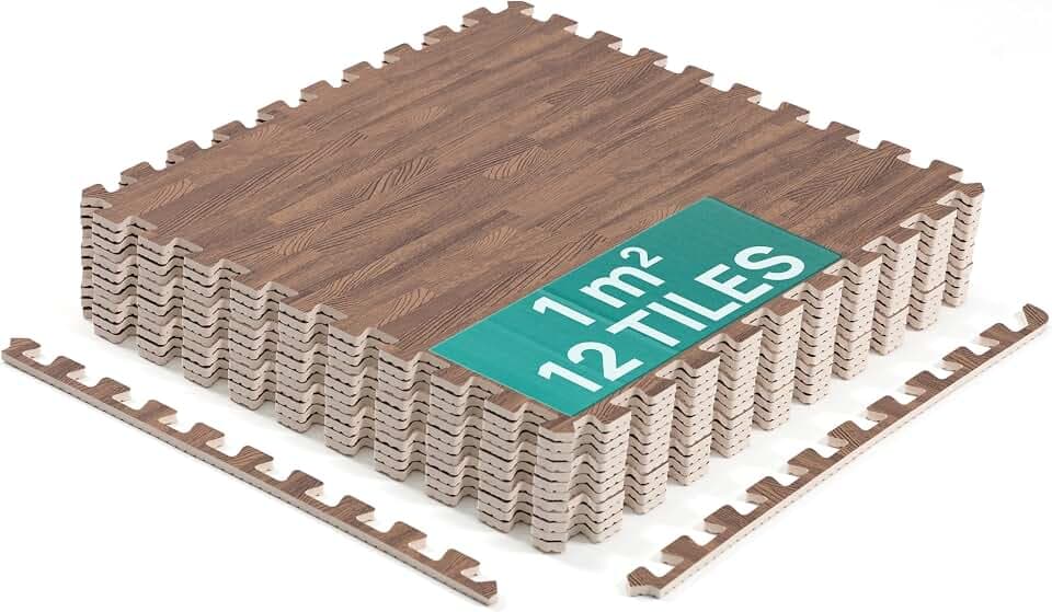 Yes4All 30x30 cm bis zu 3.3 m² Set 12/16/36 Eva Matten Schutzmatten Bodenschutz Bodenfliesen Sportmatte Fitnessmatte Gymnastikmatte Pool Unterlage Outdoor Garagenboden Matte Outdoor Camping