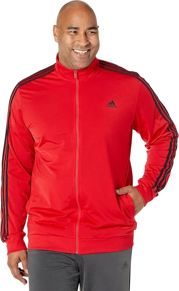 adidas Mens Essentials Warm-Up 3-Stripes Athletic Outerwear Casual - Blue