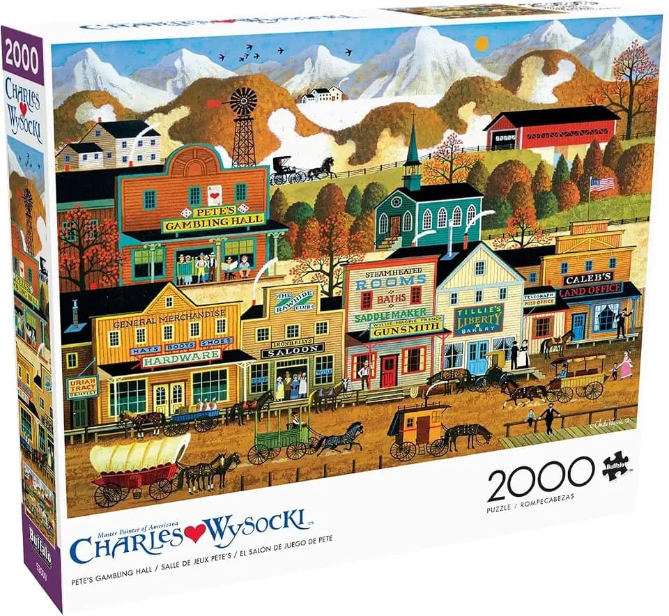 Buffalo Games Charles Wysocki, Pete's Gambling Hall, 2000 Piece Puzzle