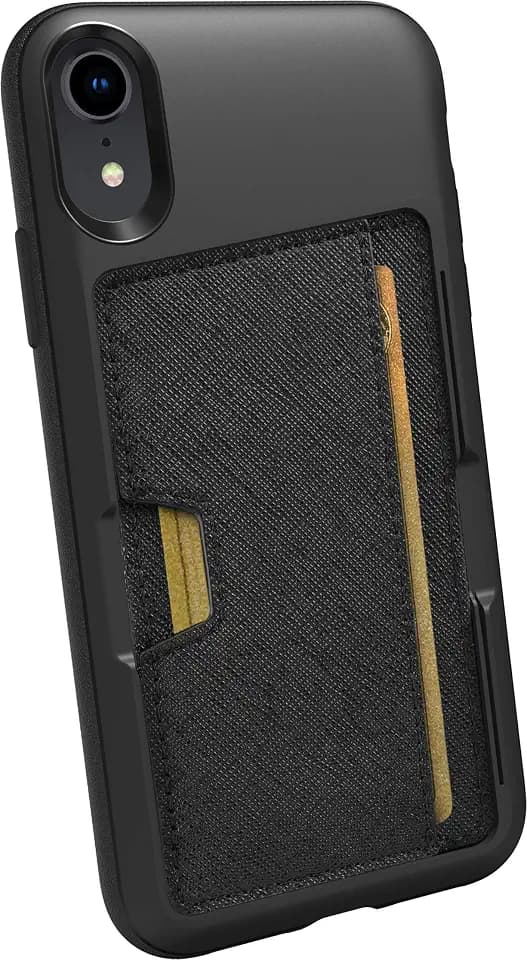 Smartish® iPhone XR Wallet Case - Wallet Slayer Vol. 2 [Slim Protective Kickstand] Credit Card Holder for Apple iPhone 10R (Silk) - Black Tie Affair