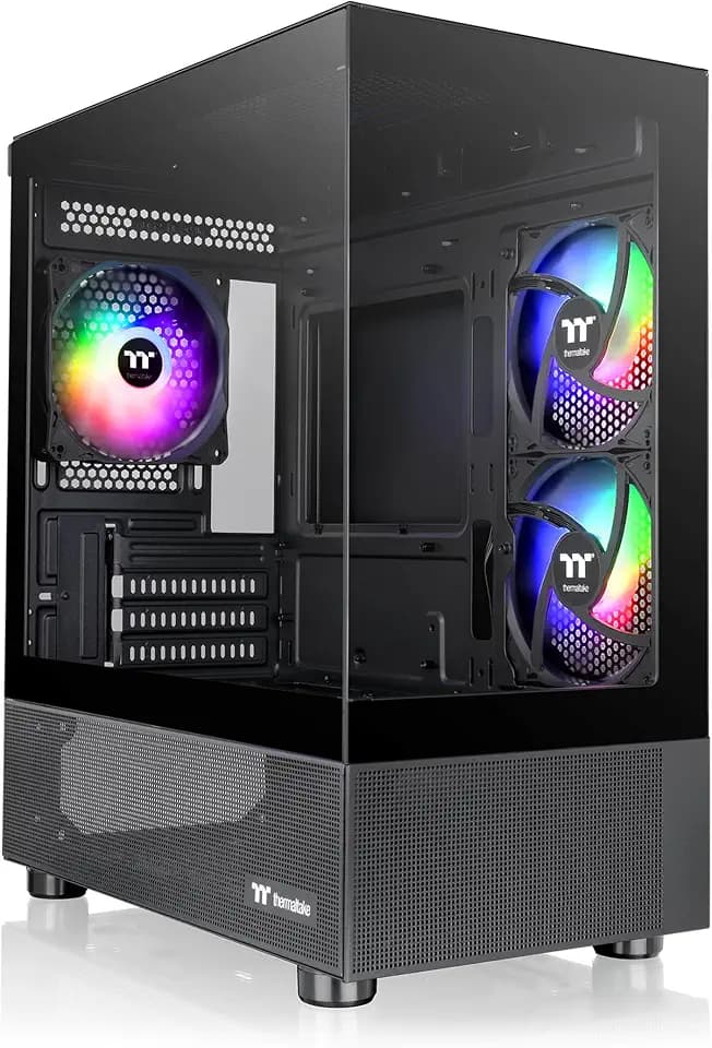 Thermaltake View 170 TG ARGB Black Micro-ATX Case; 3x120mm ARGB Fans Included; Supports Up to 280mm Radiator; Front & Side Dual Tempered Glass Panel; CA-1Z4-00M1WN-00; 3 Year Warranty