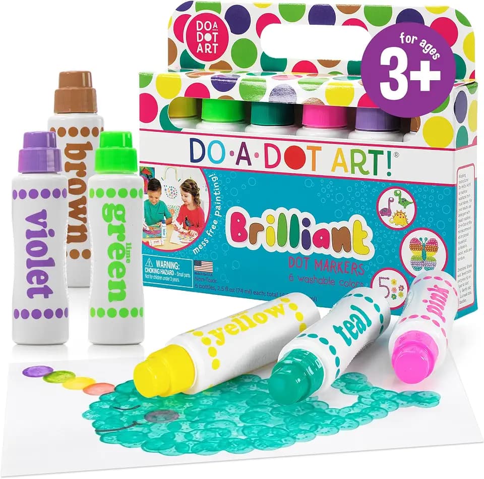 Do A Dot Art! Brilliant Colors 6-Pack Washable Paint Dot Markers