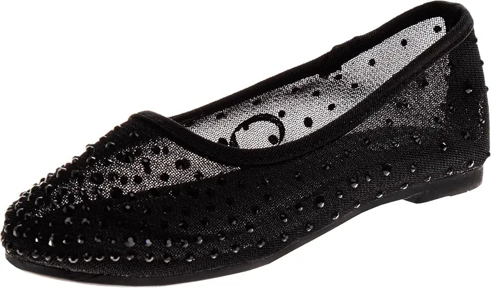 Girls Mary Jane Shoe Flats - Casual Dress Flat Slipon Shoes (Sizes: 11-13 Little Kid / 1-4 Big Kid)
