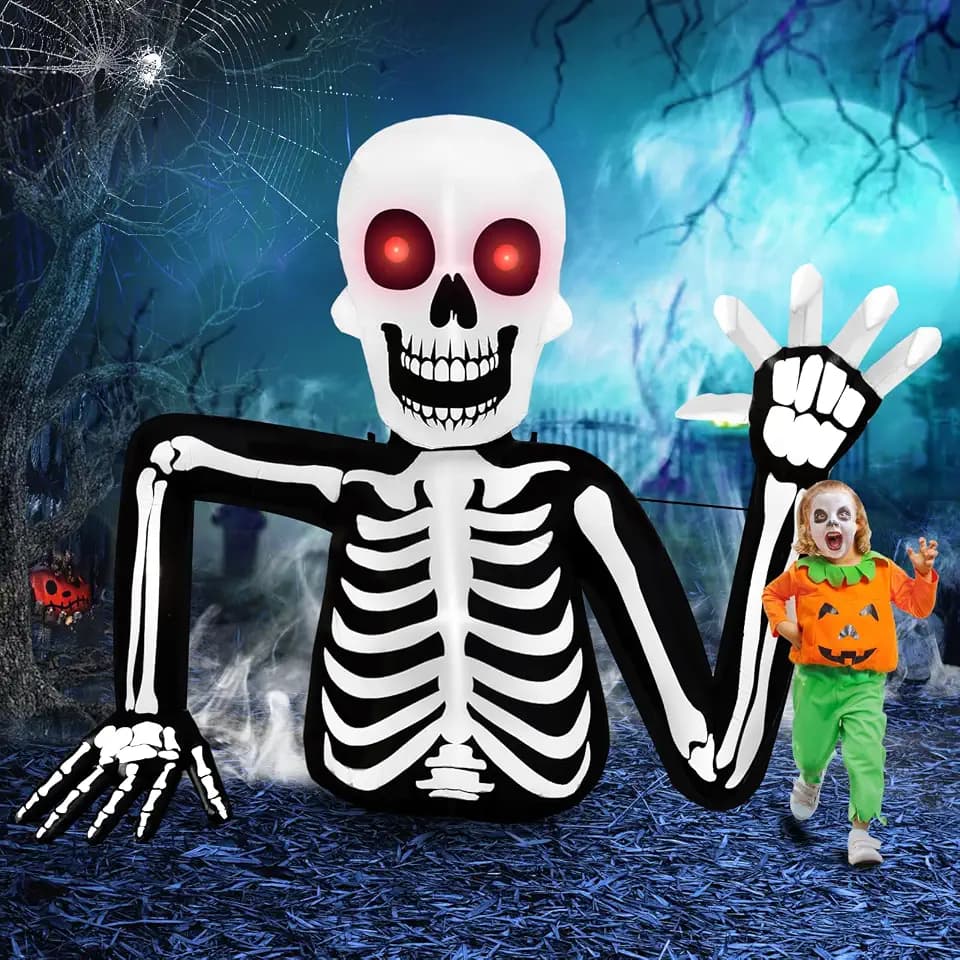 6FT Halloween Inflatable Groundbreaker Skeleton Outdoor Decoration
