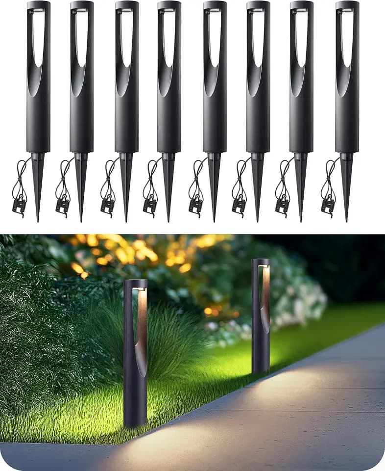 EDISHINE Low Voltage Landscape Lights for Walkway 8 Pack