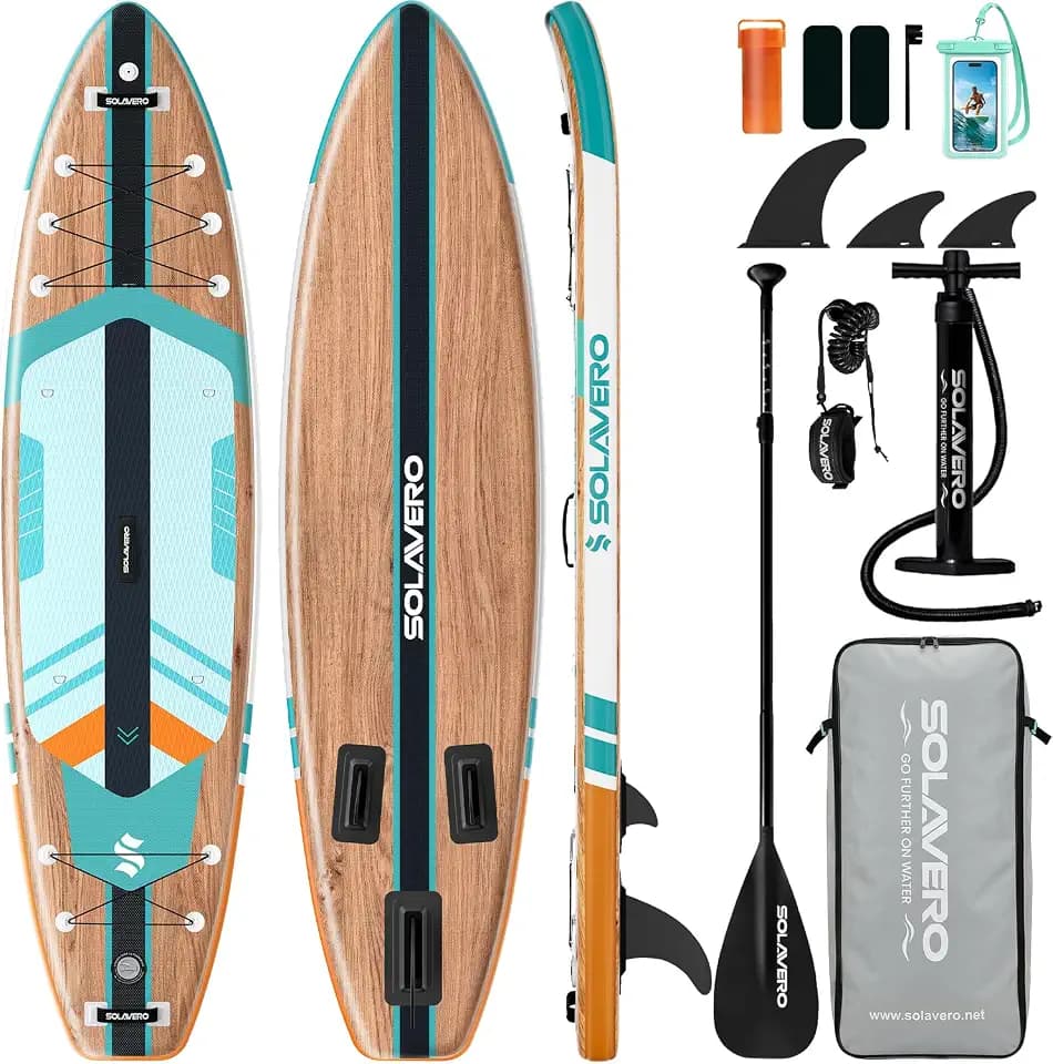 SOLAVERO 11'6" Inflatable Stand Up Paddle Board for All Skill Levels