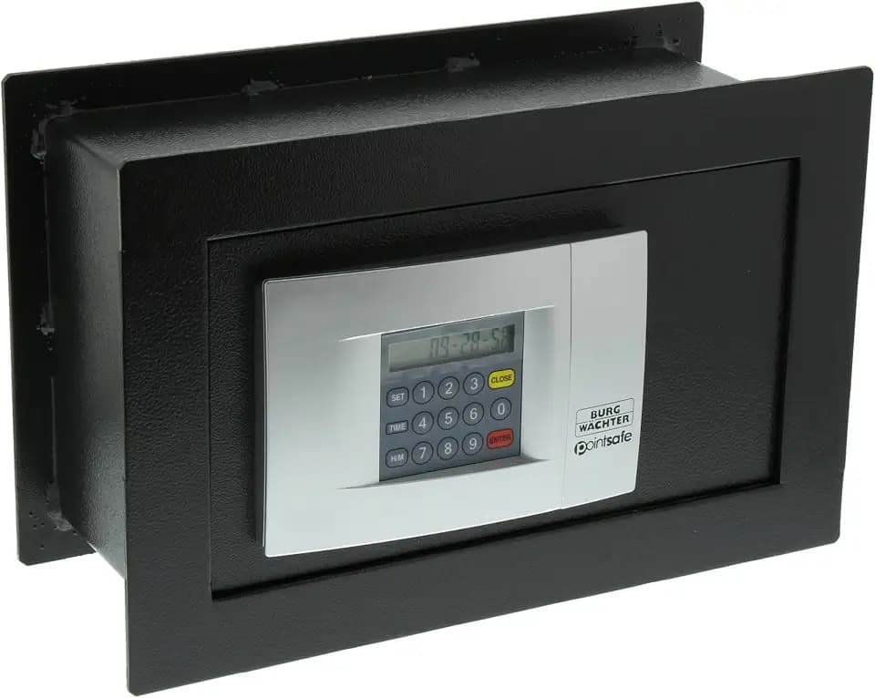 BURG-WÄCHTER Wandtresor mit elektronischem Zahlenschloss, zum Einmauern, 4,5 l, 9,4 kg, Point-Safe PW 2 E, Schwarz